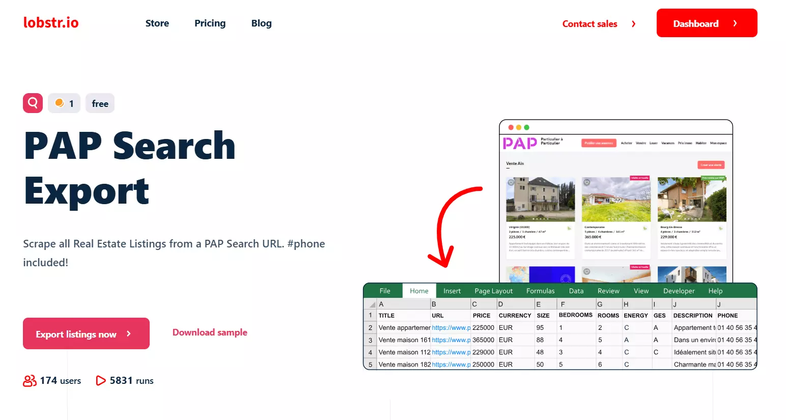 1. lobstr.io PAP Search Export