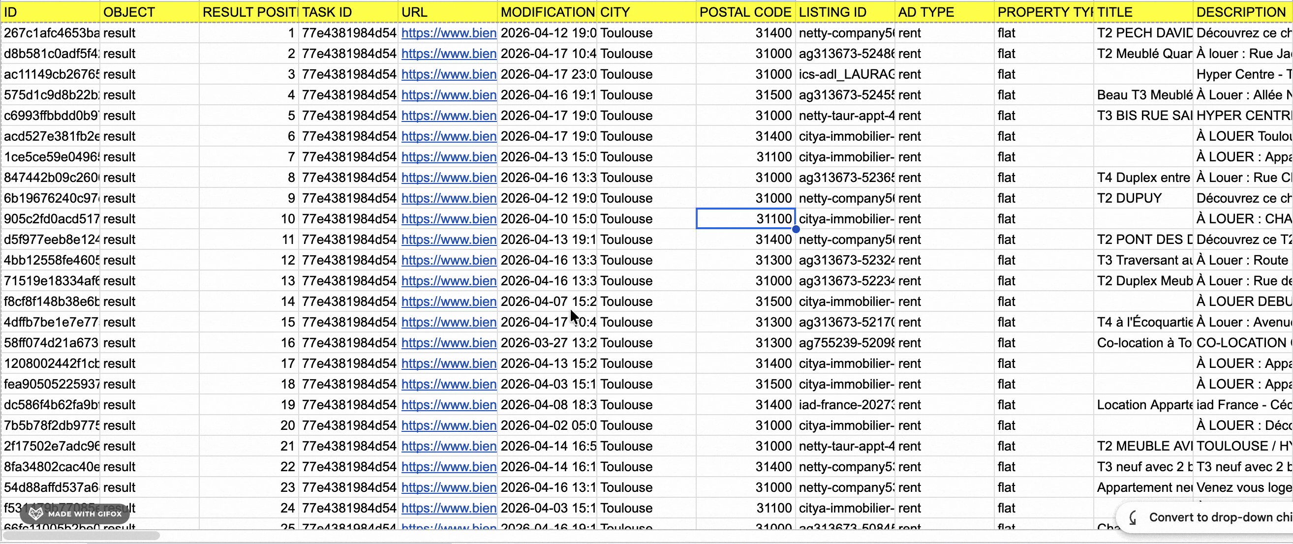 Data fields comparison between lobstr.io and Apify