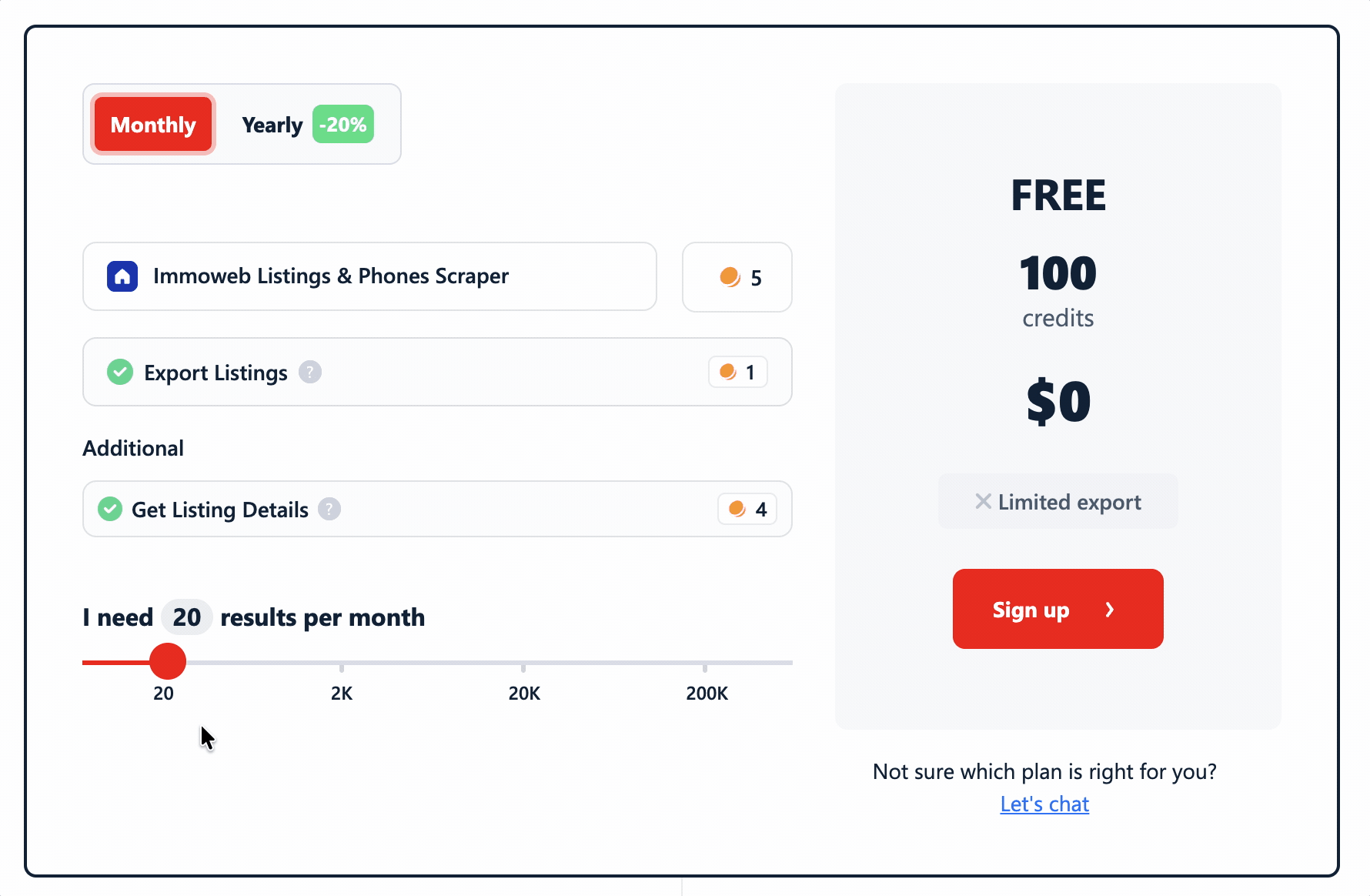lobstr.io pricing with Get Listing Details enabled