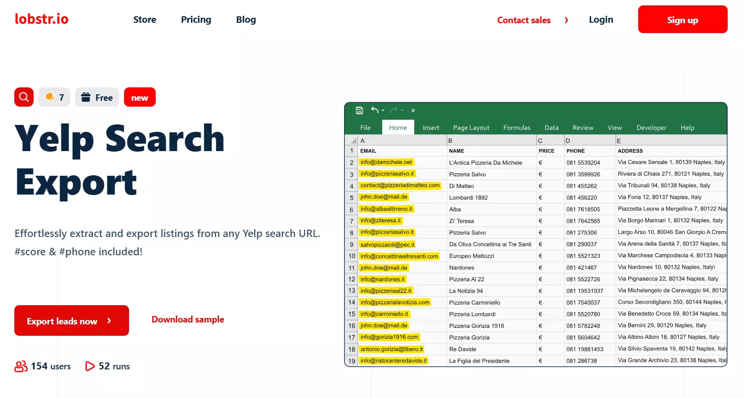 Yelp search export - best Yelp scraper