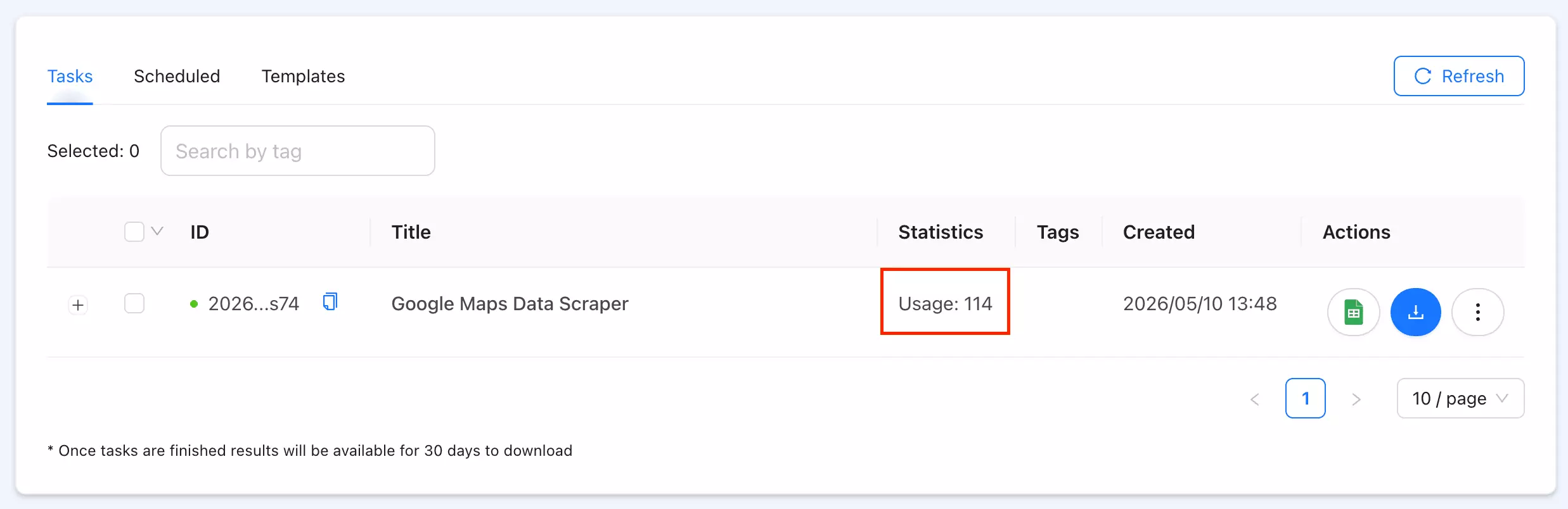 speed result