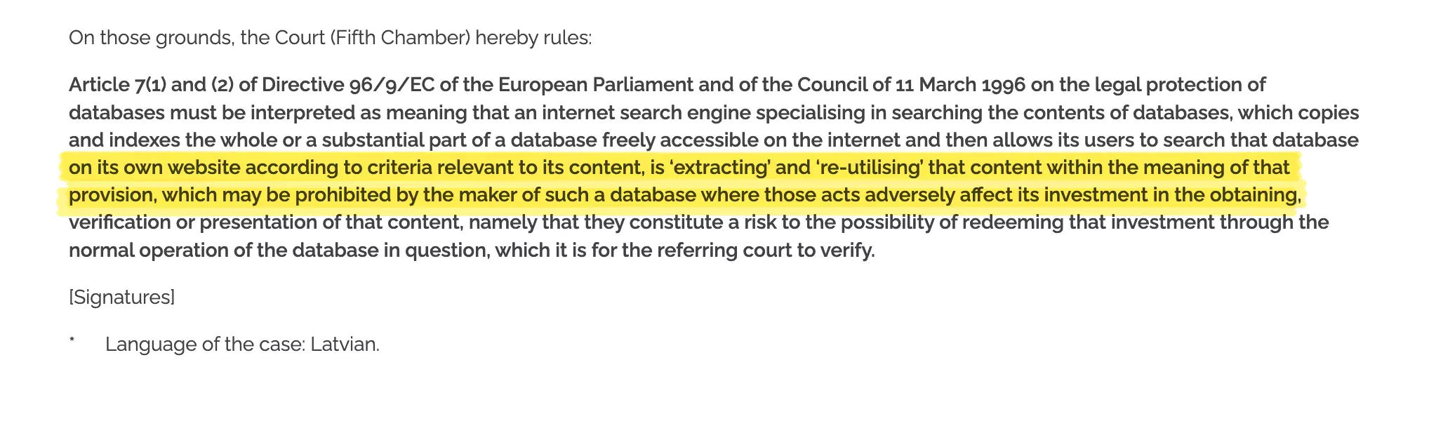 CV-Online Latvia v Melons court case reference