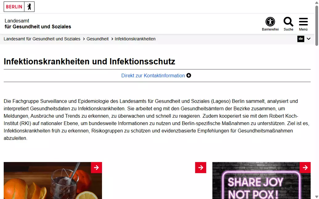 A health agency listening to a million reviews - LAGeSo Berlin infectious disease surveillance page