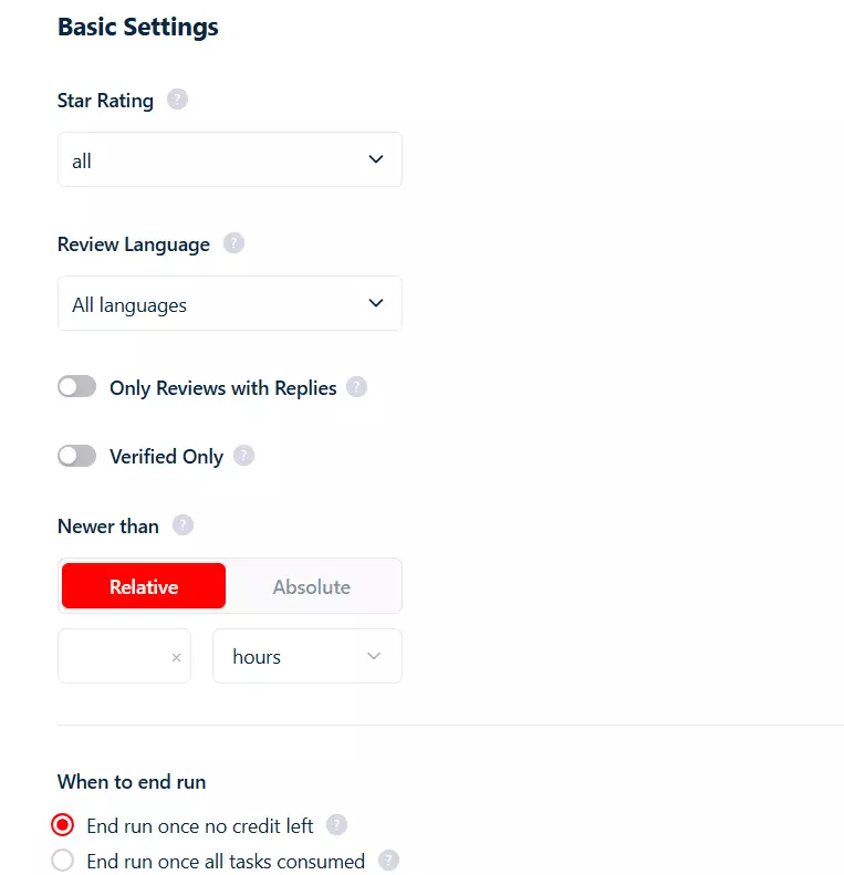Basic settings