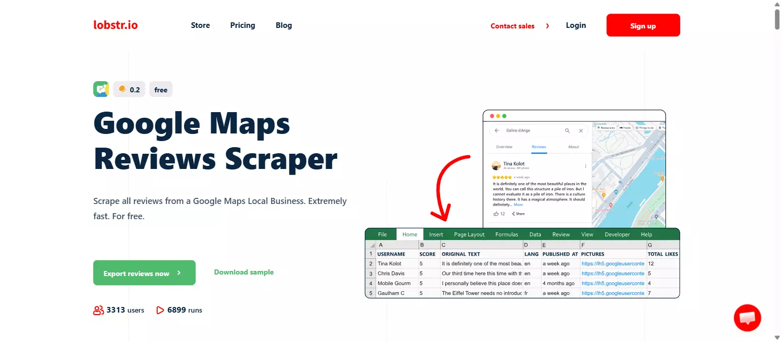 Collecting 1M+ Google Maps reviews a month - lobstr.io Google Maps Reviews Scraper