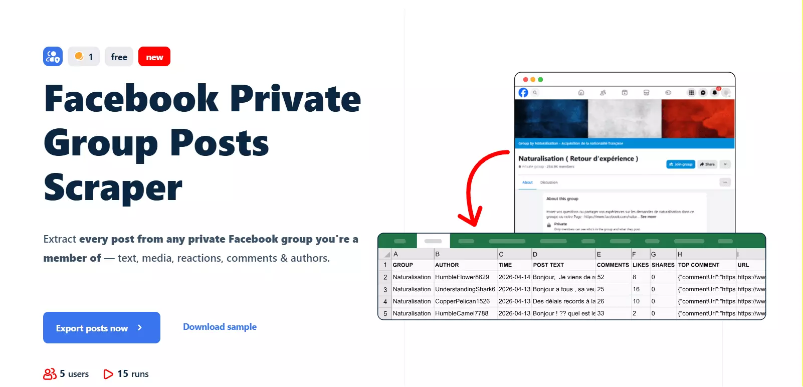 Facebook Private Group Posts Scraper 📘