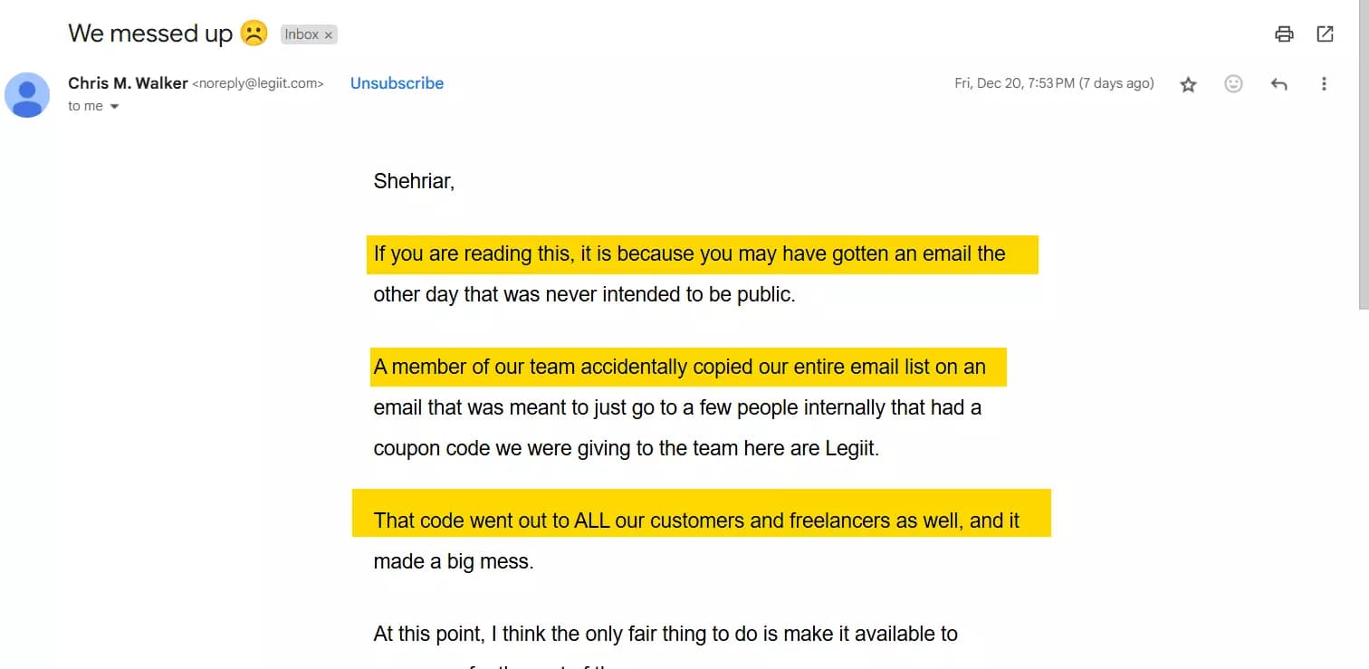 skimming through email
