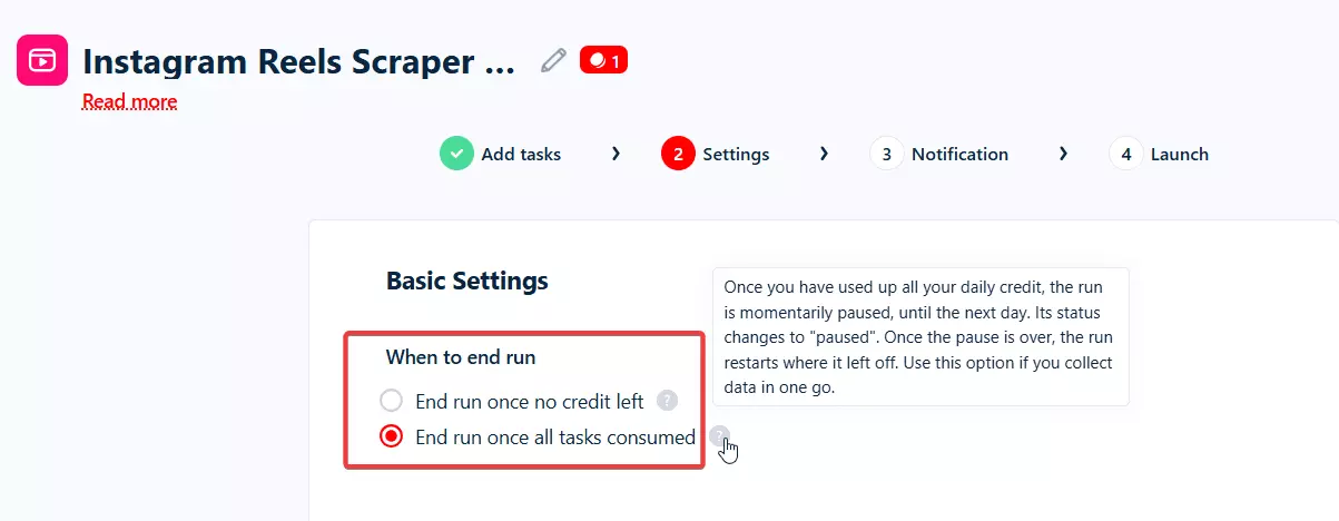 How to scrape Instagram Reels using Lobstr.io? - 3. Settings image16