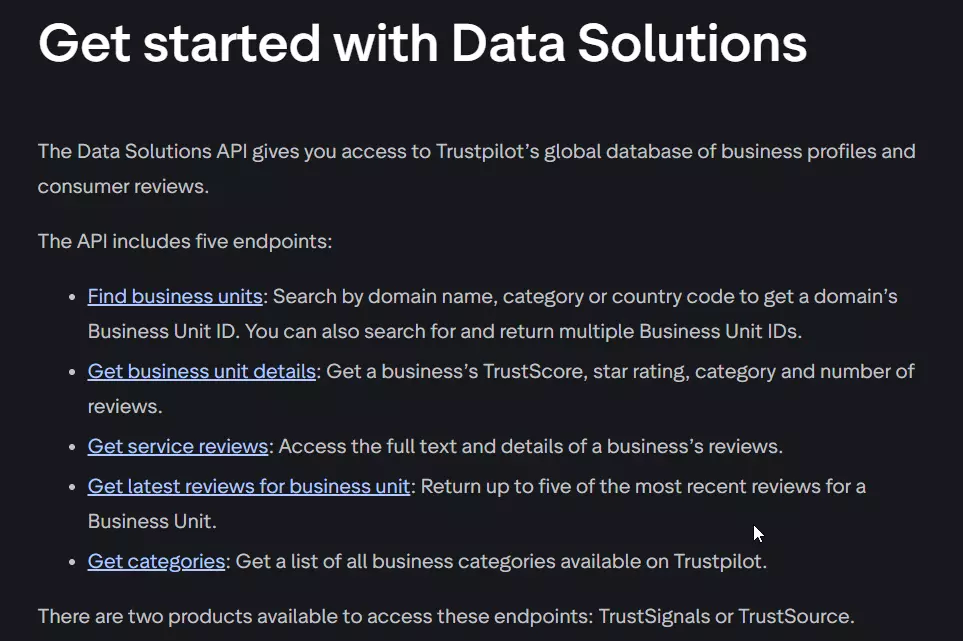 Does Trustpilot offer an official API? - What about Trustpilot Data Solutions? image3