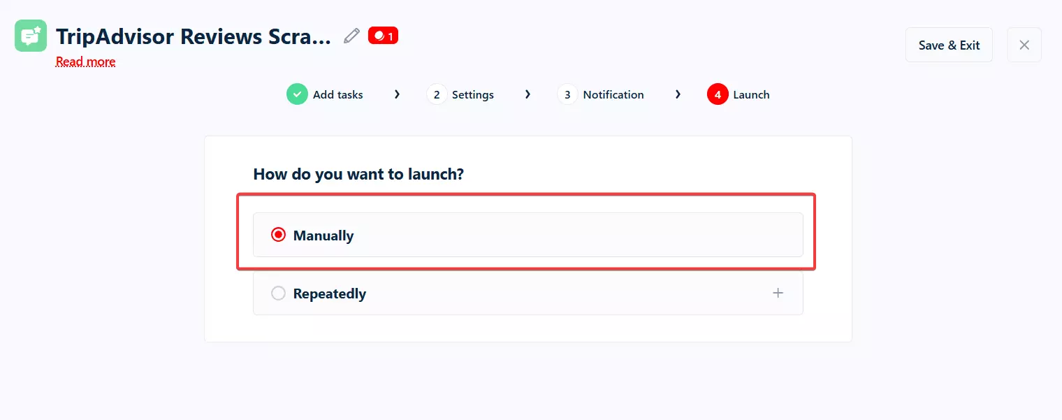 How to scrape TripAdvisor reviews using Lobstr.io [Step by Step Guide] - Step 4: Launch image16