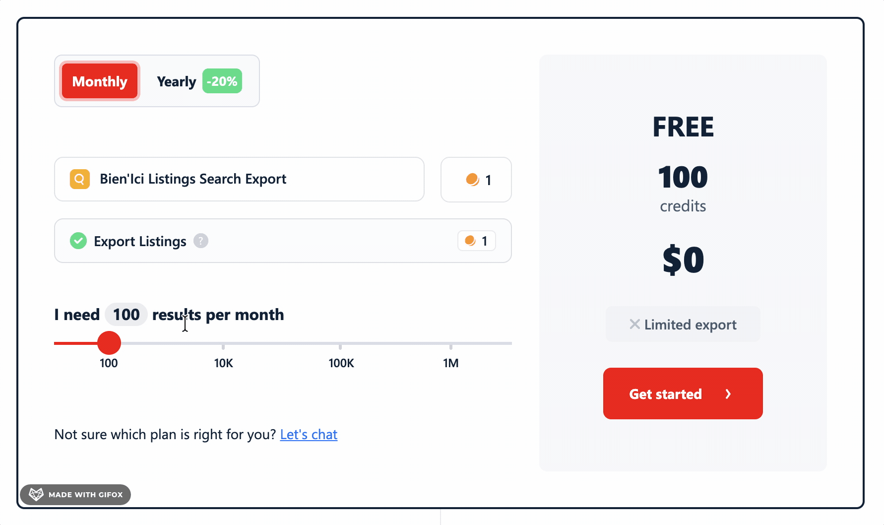 Pricing comparison between lobstr.io and Apify