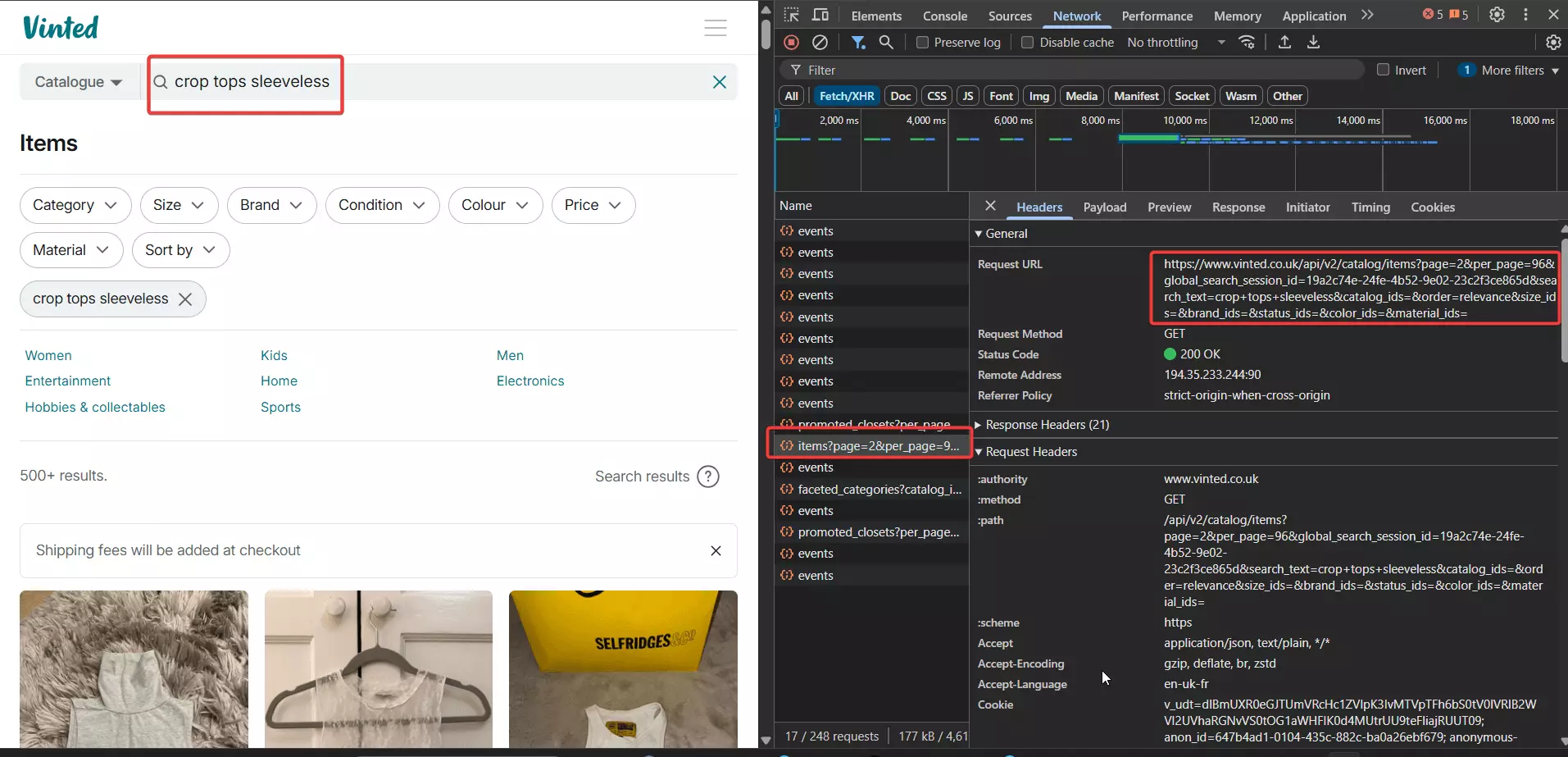 How to use Vinted’s internal API for data collection? image10