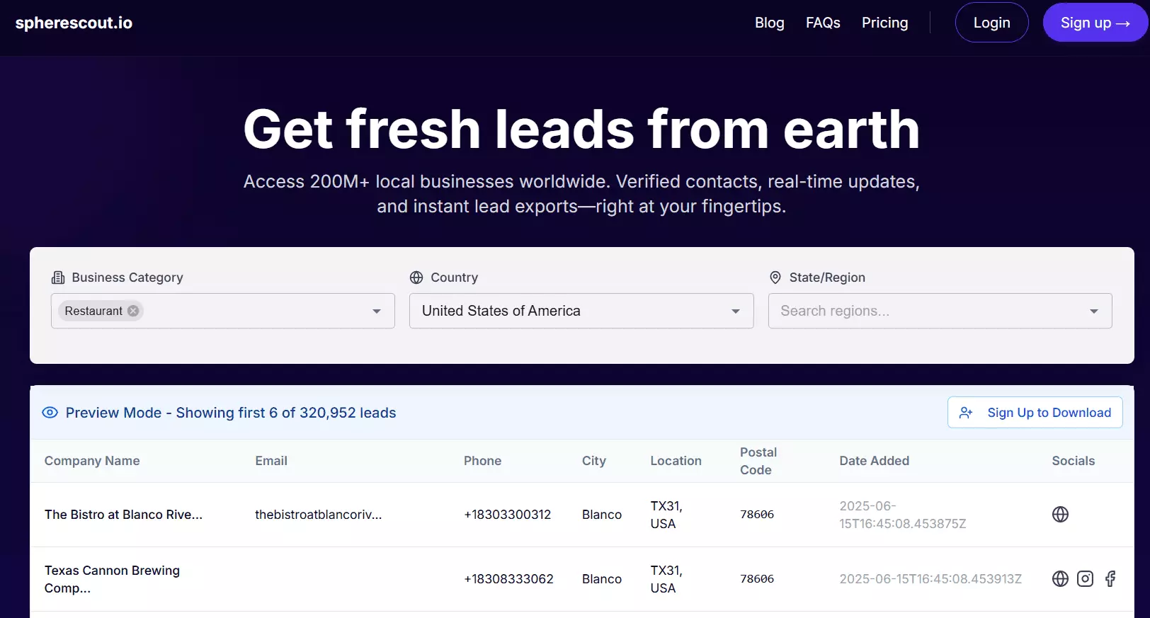 9 other B2B data providers worth trying - 11. Spherescout.io