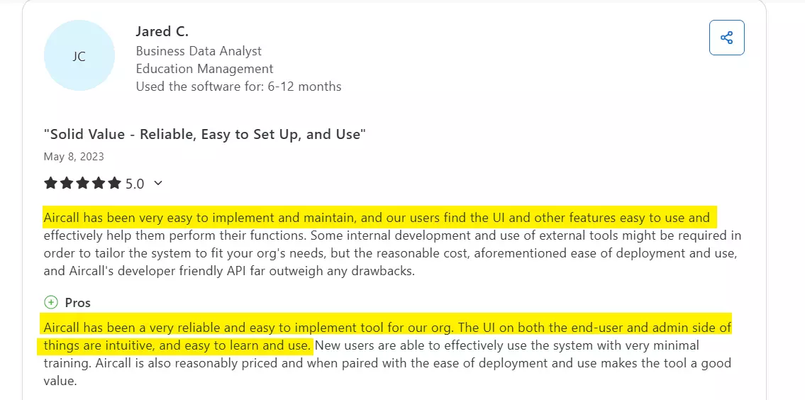4 Best cold calling software of 2025 - Ease of use image38