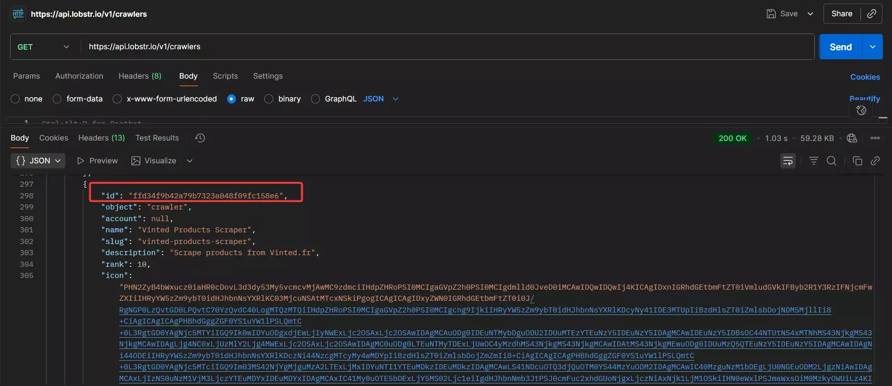 How to use Lobstr.io’s Vinted Product Scraper API? - Create a squid image20