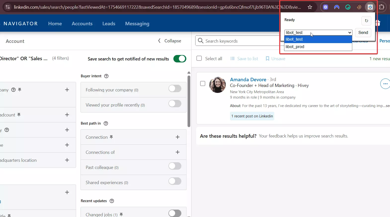 Part 1: LinkedIn bot for lead collection - Setting up one-click URL sending to webhook image16