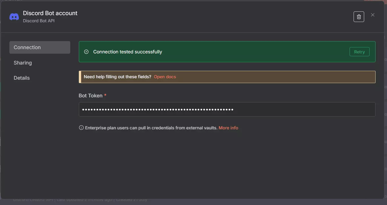 Comment déployer et configurer le bot Leboncoin Auto Message Sender ? - Ajouter le credential Discord image14
