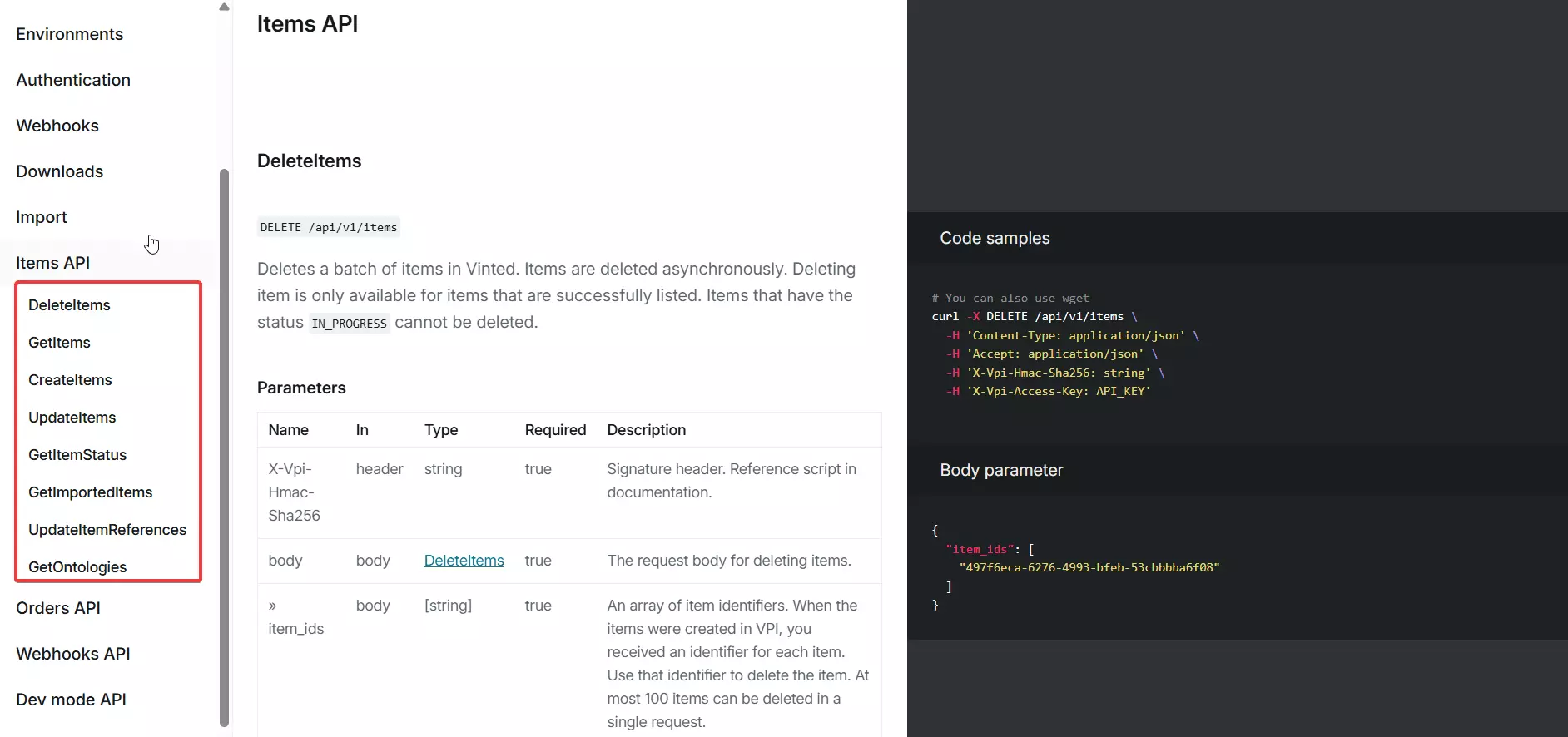 Does Vinted offer an official API? - How to use items API?