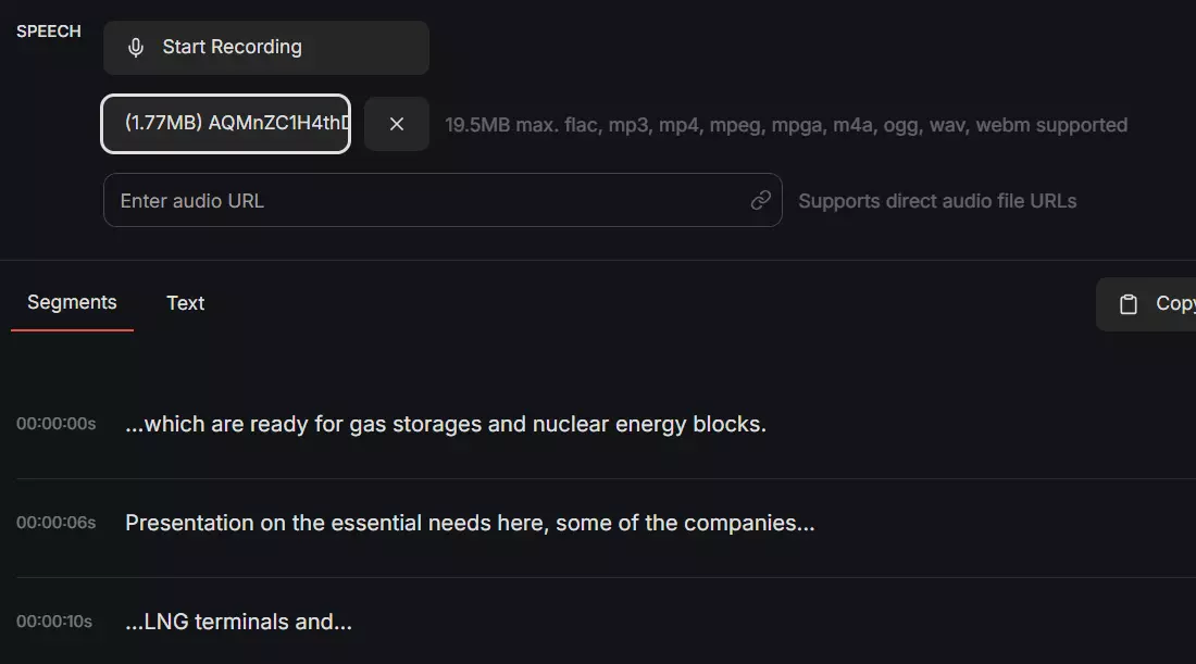 OpenAI Whisper transcript quality comparison