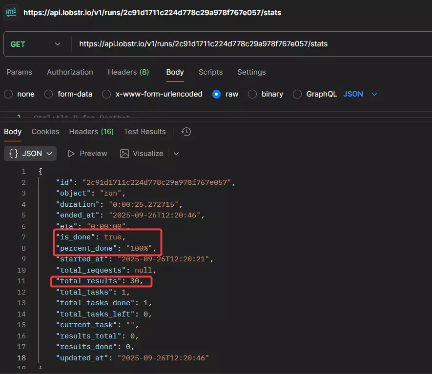 How to use Lobstr.io’s Vinted Product Scraper API? - Running the Vinted Product Scraper image26