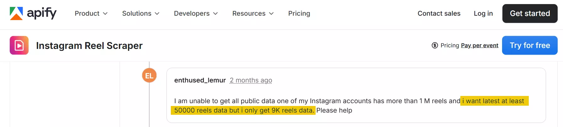Apify scale instability user reports