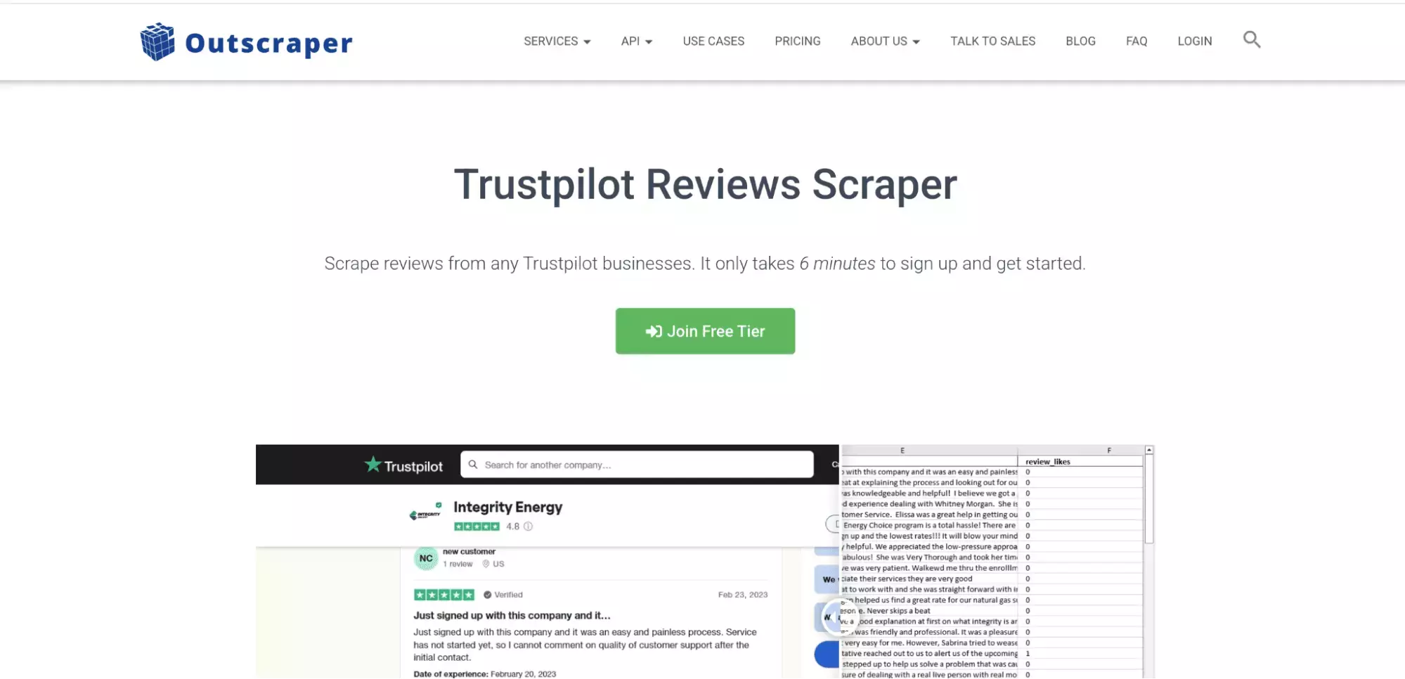 Outscraper Trustpilot scraper overview