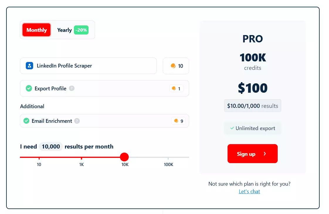 Best LinkedIn Profile Scrapers of 2026 - Pricing image11