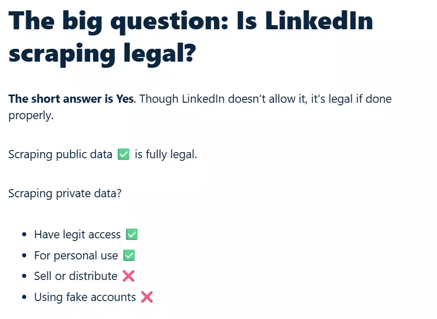 Is it legal to scrape LinkedIn profiles?