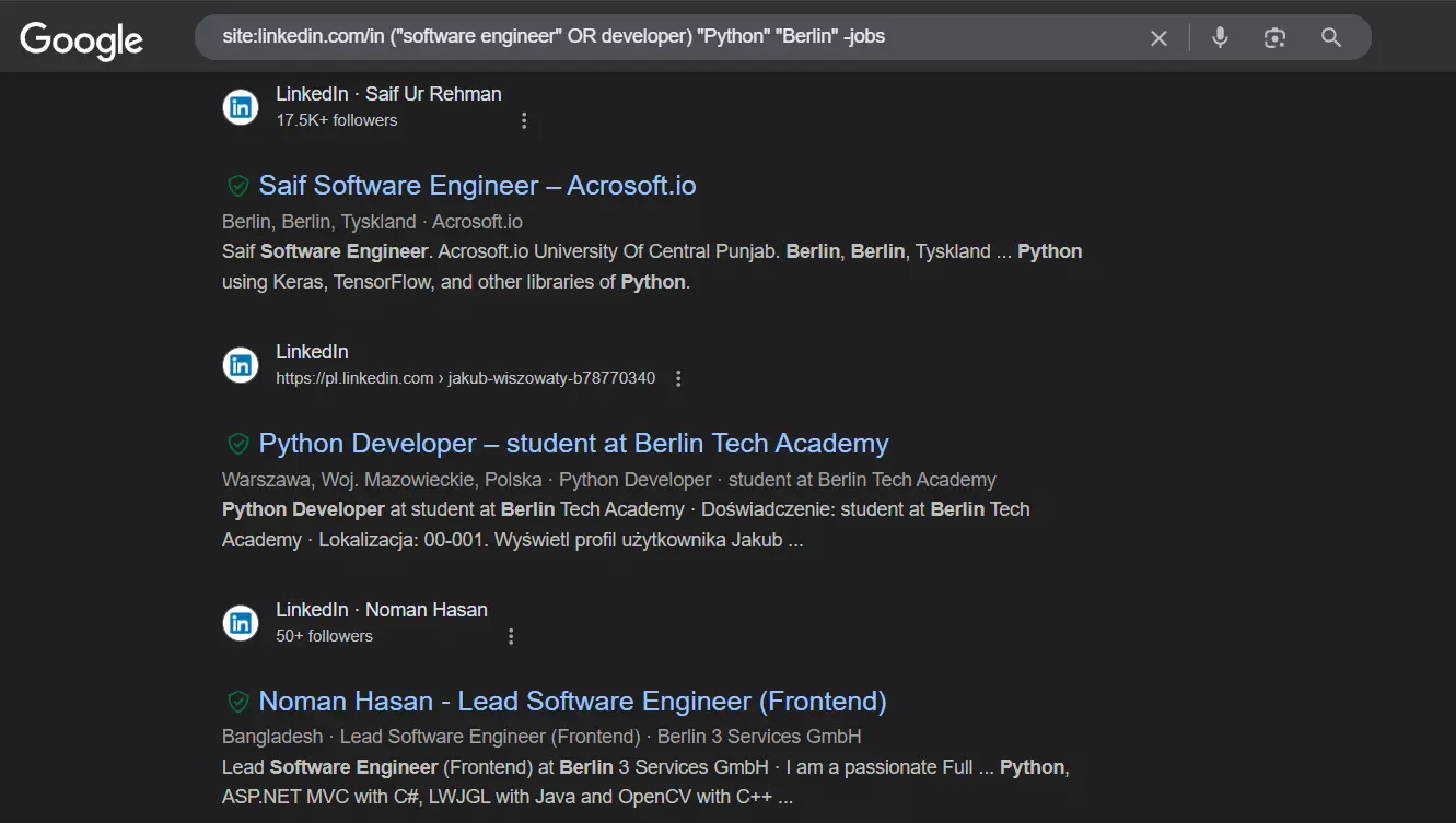 How to do LinkedIn X-Ray Search? - How to create LinkedIn Xray search strings with Boolean operators? image8
