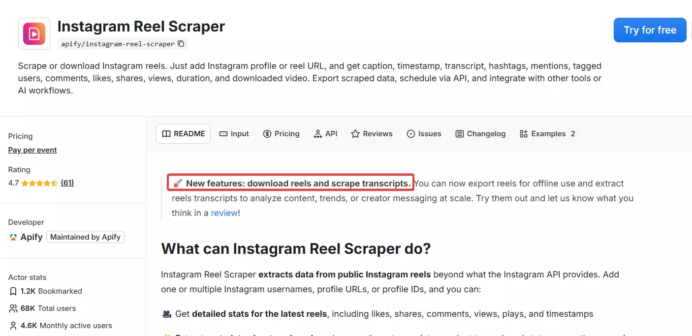 How to download all reels from any Instagram account without a watermark? - What is an Instagram Reels scraper? image7