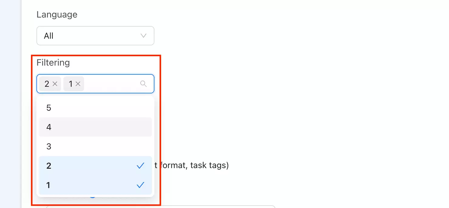 Outscraper multi-select star filter