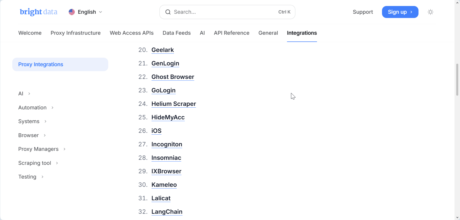 Bright Data export and integration options