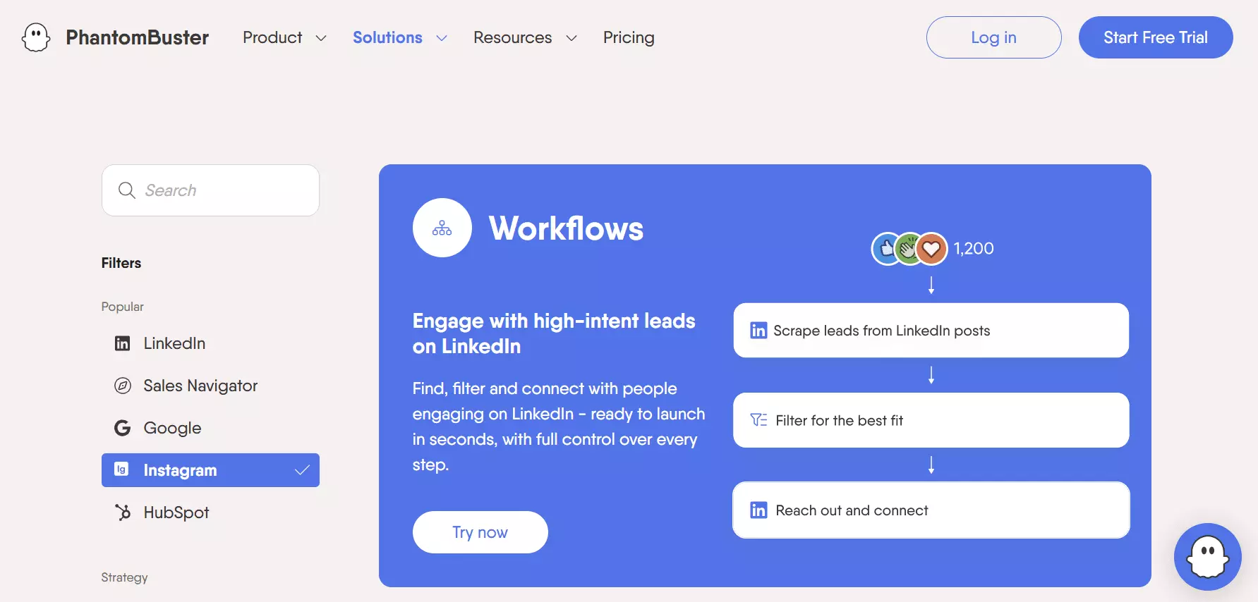 Phantombuster appearing in AI and Google recommendations