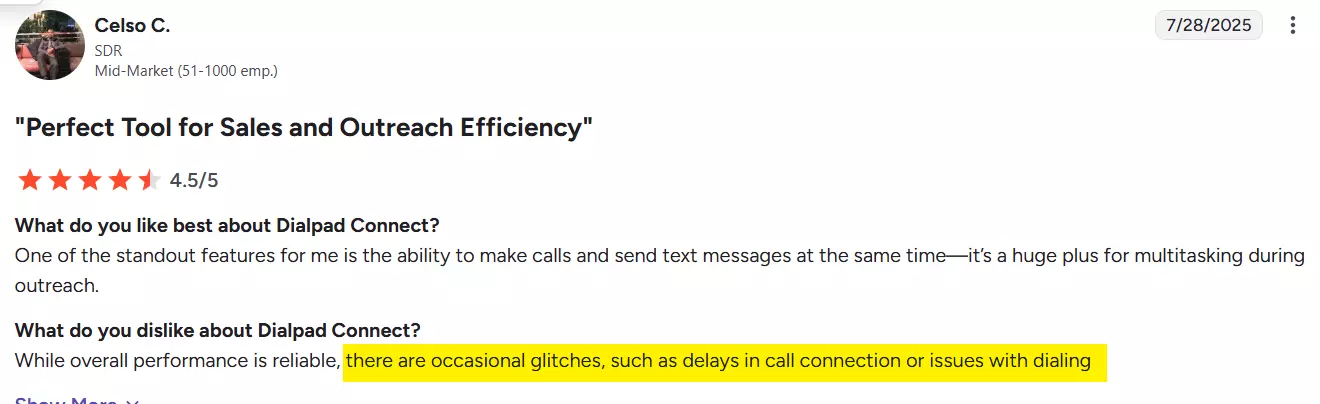 4 Best cold calling software of 2025 - Connect rate and call quality image42