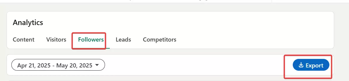Does LinkedIn allow you to export company page followers? image2