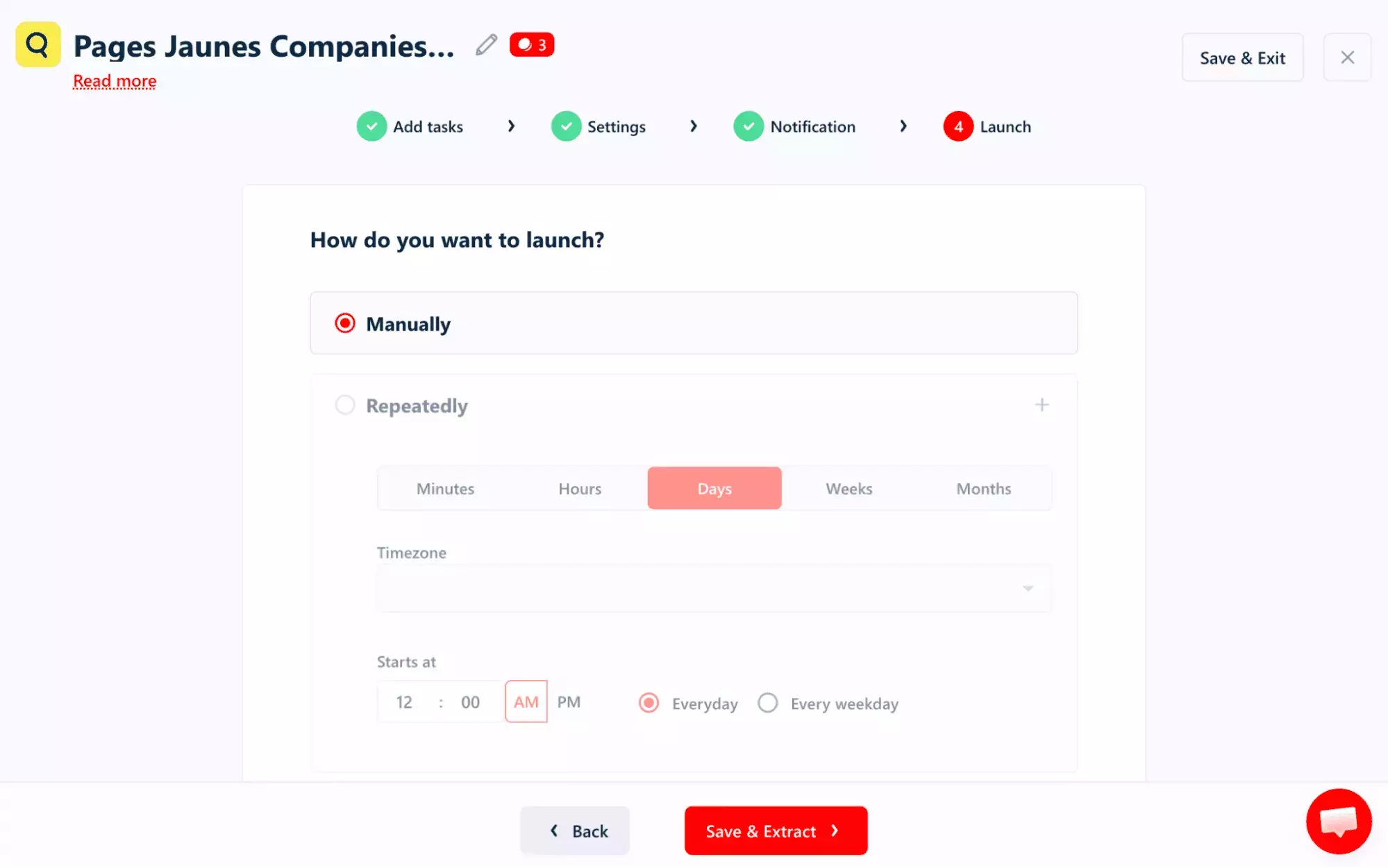 lobstr.io scheduling options