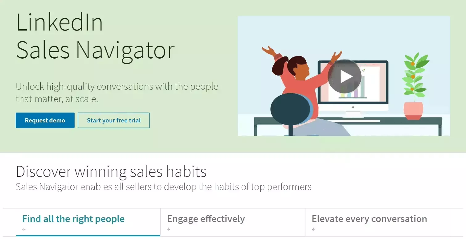 How to export followers from any LinkedIn company page - Step 1: Get a LinkedIn account with Sales Navigator