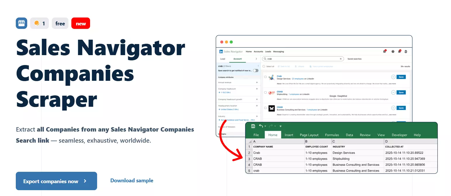Update #1 – New Sales Navigator Companies Scraper image1