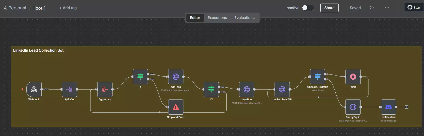 Part 1: LinkedIn bot for lead collection - Building the lead collection workflow image20