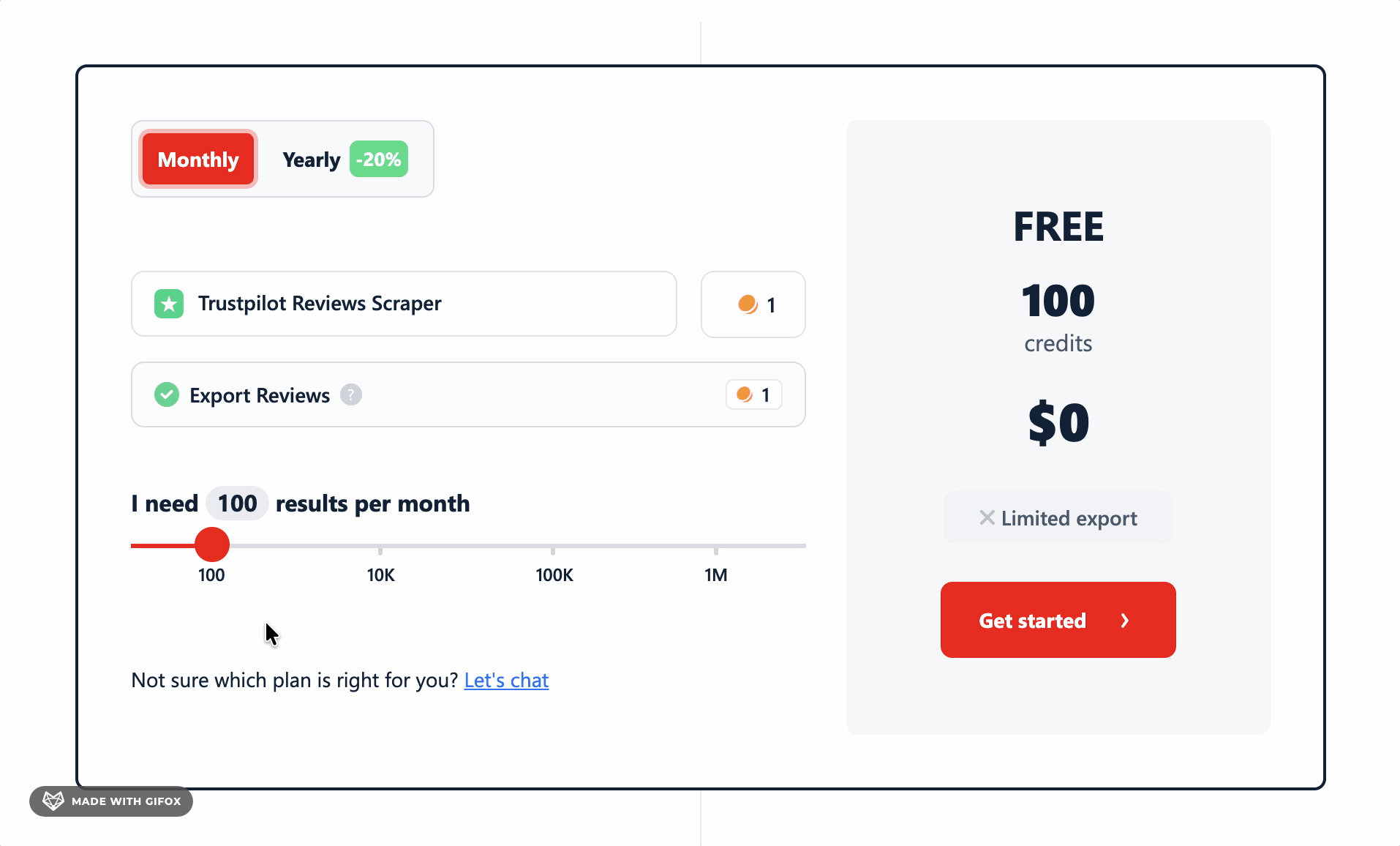Pricing comparison across tools