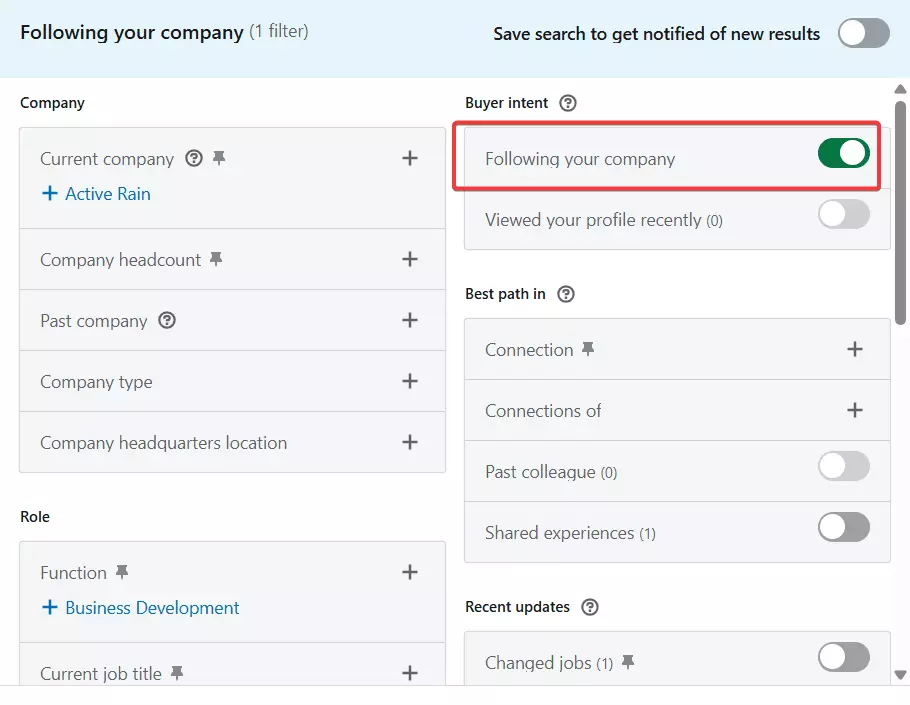 How to export followers from any LinkedIn company page - Step 2: Use advanced search filters to find followers image6