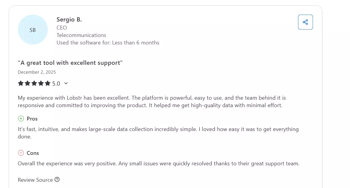 Lobstr.io: Best Outscraper Alternative - Support image27