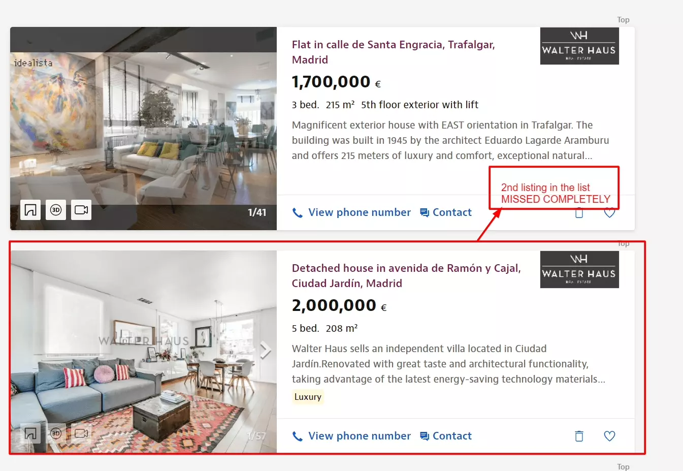 Web Automation Missing Listings