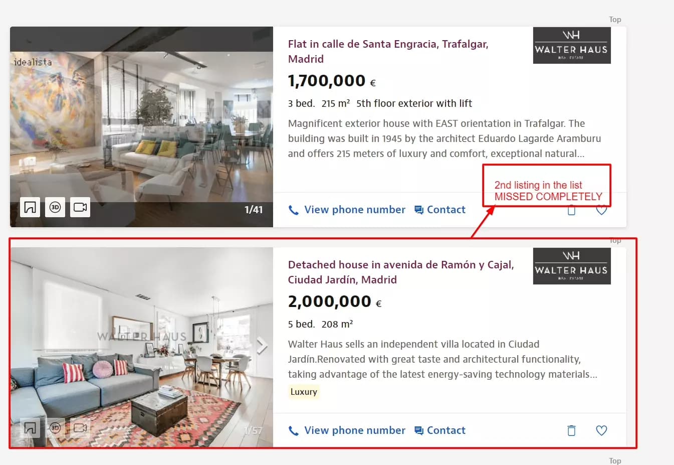 Web Automation Missing Listings