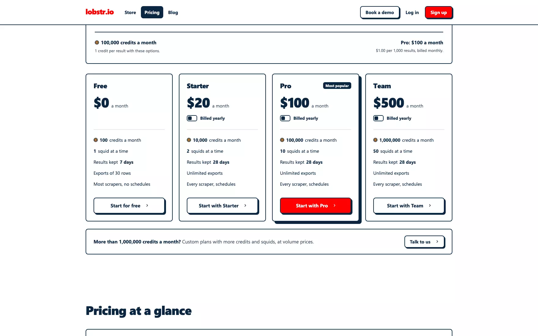 The new website 🌐 - Pricing in unique results