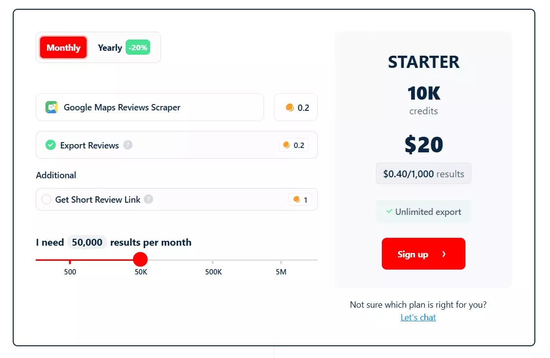 The Alternative: Lobstr.io Google Reviews API - Pricing