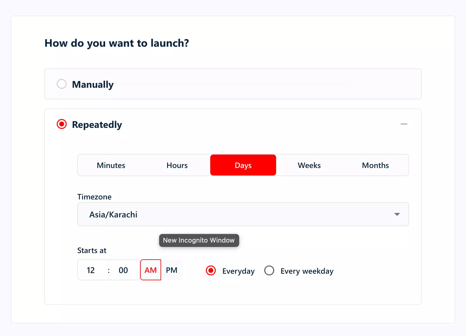 Launching the Reddit Scraper manually or on a schedule