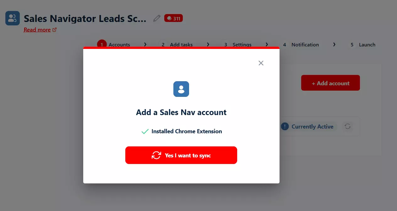 Sync your Sales Navigator account