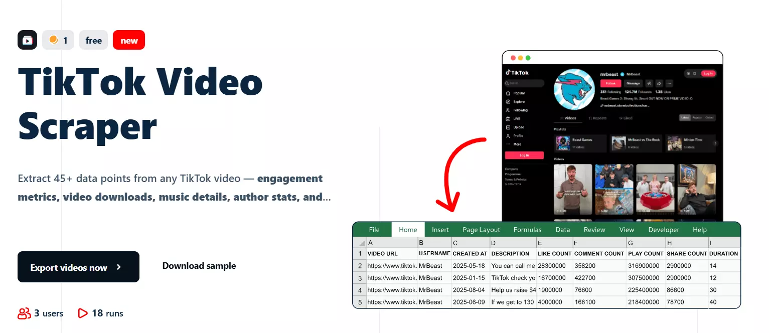 TikTok Video Scraper 🎬