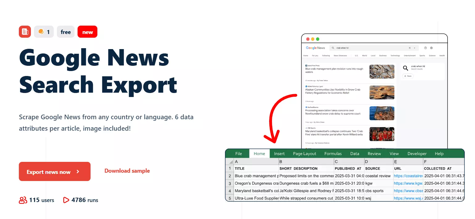 1. lobstr.io Google News Scraper